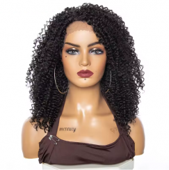 Womens Black Curly Wig