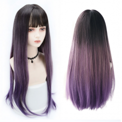 10 Packs Sexy Punk Casual Stage Street High Temperature Wire Bangs Long Straight Hair Wig Net