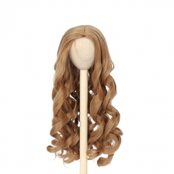 5 Packs Cute Long Curly Light Brown Hair Replacement Doll Wig